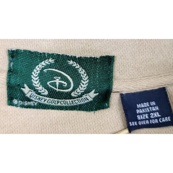 Disney Vintage 80's Golf Collection Pullover 1/4 Zip Sweatshirt 2XL Navy Beige - Picture 3 of 9